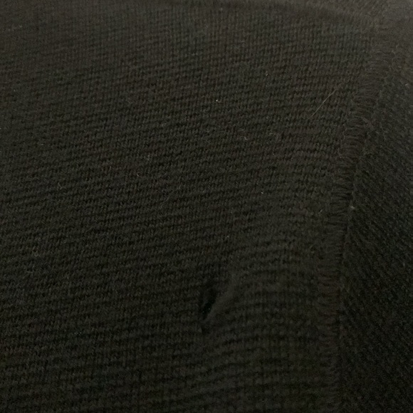 Lord & Taylor Merino Wool Black Open Front Cardigan - Picture 7 of 7